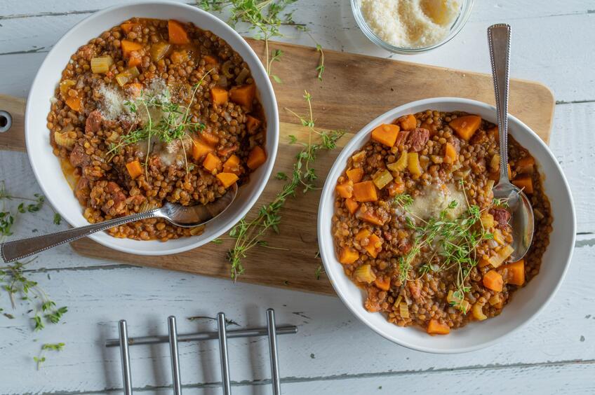 Sýta šošovicová polievka na zahriatie