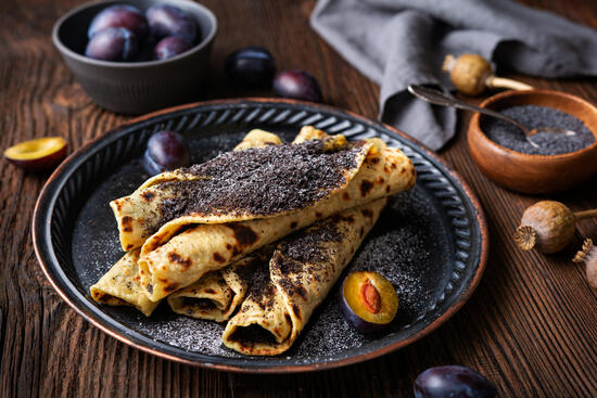 Slivkové lokše s makom