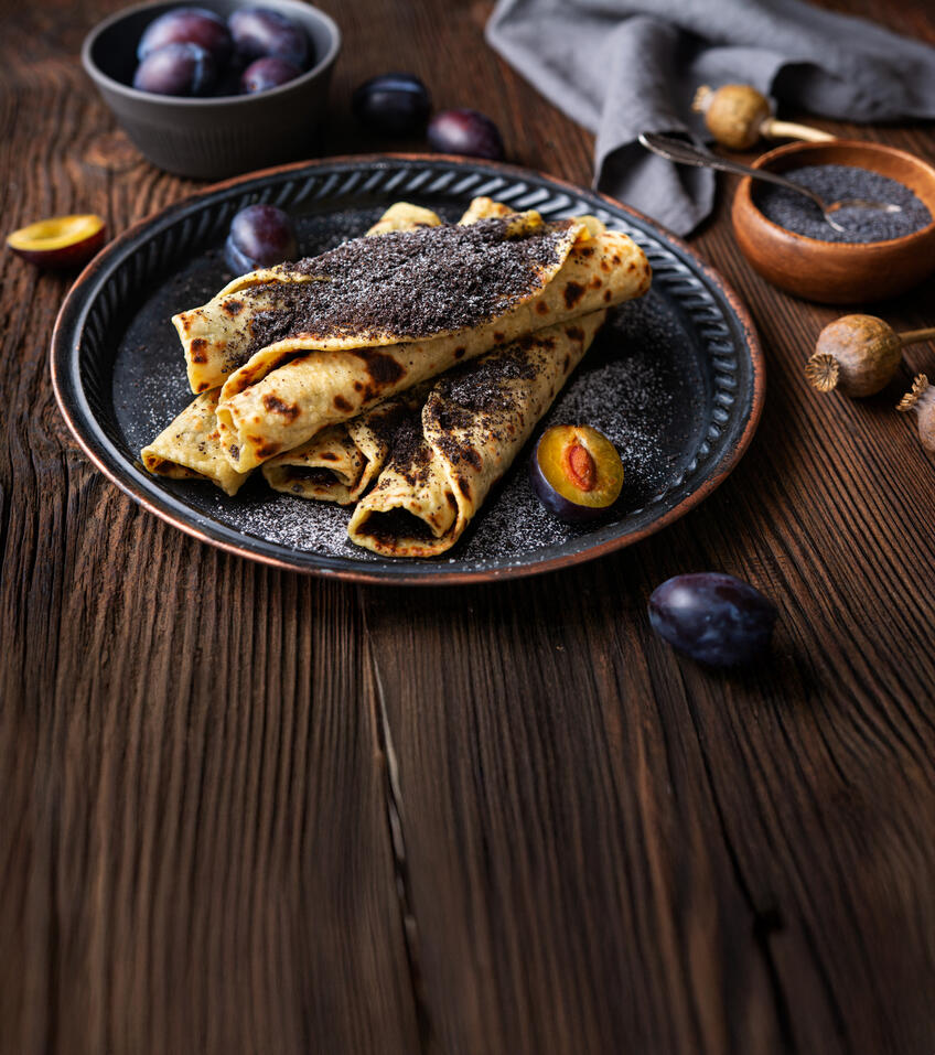 Slivkové lokše s makom