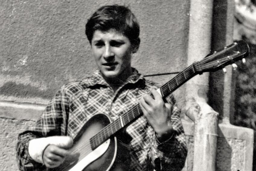 Pavel Peschl ako 17-ročný muzikant.